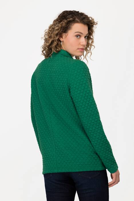 Sweatjacke, Rautenstepp, Stehkragen, Reißverschluss