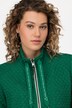 Sweatjacke, Rautenstepp, Stehkragen, Reißverschluss