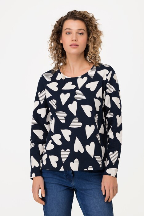 Sweatshirt, Herzen, Rundhals, Langarm