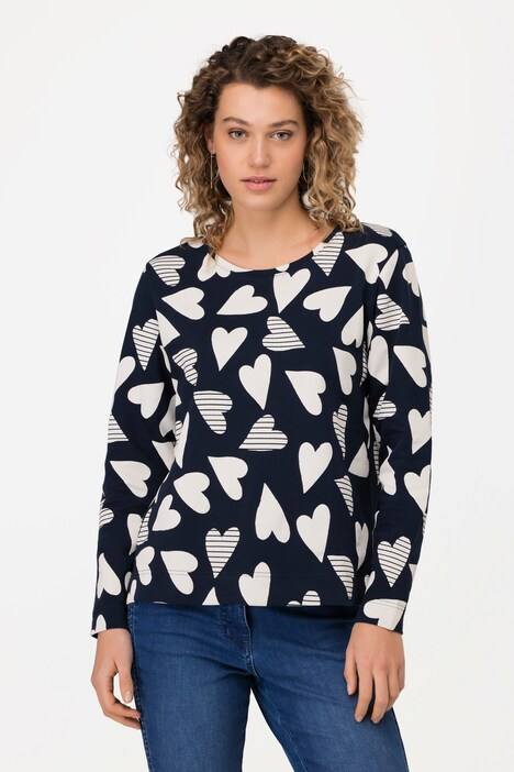 Sweatshirt, Herzen, Rundhals, Langarm