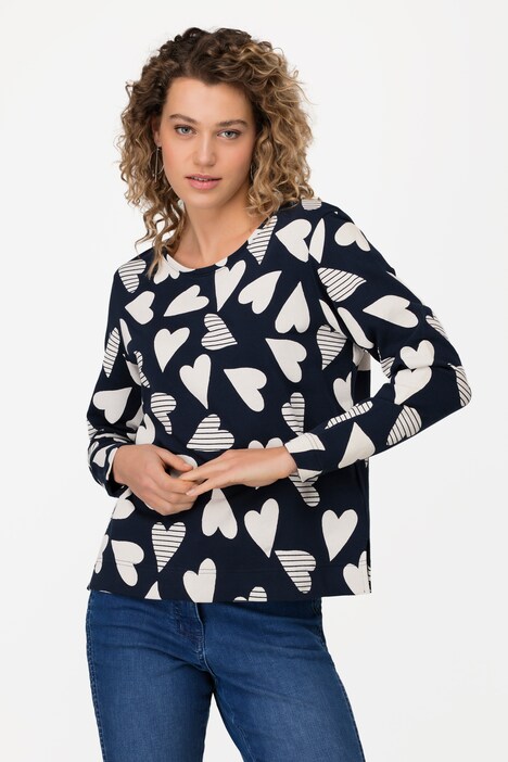 Sweatshirt, Herzen, Rundhals, Langarm