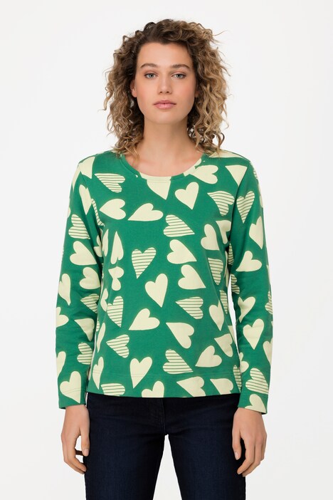 Sweatshirt, Herzen, Rundhals, Langarm