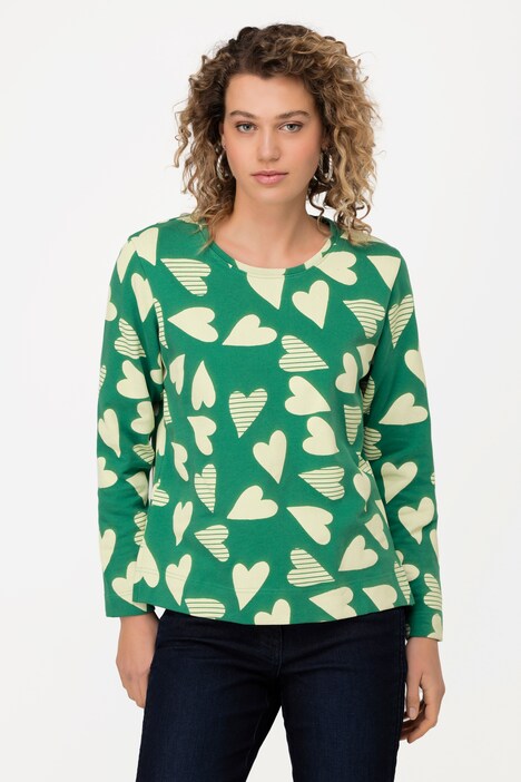 Sweatshirt, Herzen, Rundhals, Langarm