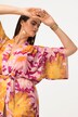 Kimono, blomster, sjalkrage, knytebelte, trekvartermer