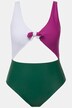Maillot de bain, bonnets paddés, tricolore, découpe, nœud fantaisie