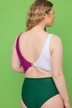 Maillot de bain, bonnets paddés, tricolore, découpe, nœud fantaisie