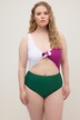Maillot de bain, bonnets paddés, tricolore, découpe, nœud fantaisie