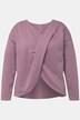 Yoga-shirt, draperet, V-udskæring, lange ærmer, økologisk bomuld
