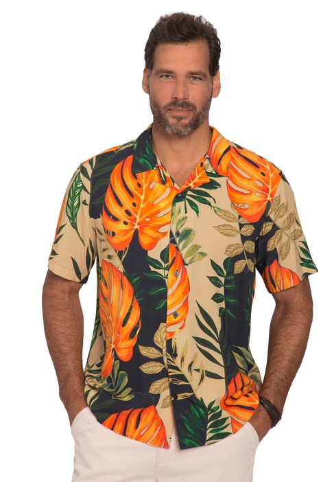 Shirt, beachwear, short sleeve, floral print, Cuba collar, Cuba fit