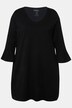 V-Neck Tulip Sleeve Knit A-line Pocket Tunic