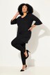 V-Neck Tulip Sleeve Knit A-line Pocket Tunic