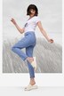 7/8-Slimhose, schmale Passform, 4-Pocket, Fransensaum, mit recyceltem Polyester