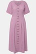 Robe dans un tissu gaufré, carreaux vichy. Col rond et manches courtes.