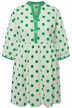 Dlouhá tunika, puntíky, A střih, výstřih do V, 3/4 rukávy