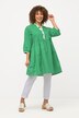 longline tuniek, geruit, A-lijn, V-hals, 3/4-mouwen