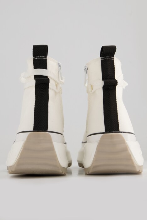 Canvas sneakers, high-top, laces and zip, width H