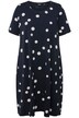 Midi šaty, puntíky, A střih, kapsy, kulatý výstřih, krátké rukávy
