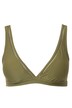 Bikiny top, měkké košíčky, třpytivé lemování, výstřih do V
