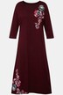 Robe en jersey, coupe évasée, imprimé floral, poches, col rond, manches 3/4