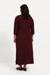Robe en jersey, coupe évasée, imprimé floral, poches, col rond, manches 3/4