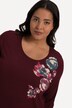 Robe en jersey, coupe évasée, imprimé floral, poches, col rond, manches 3/4