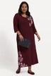 Robe en jersey, coupe évasée, imprimé floral, poches, col rond, manches 3/4