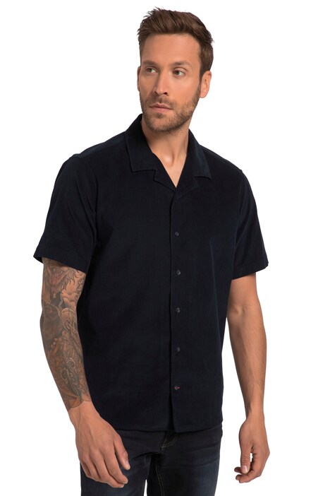 Cord shirt, short sleeve, Cuba collar, Cuba fit