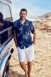 Camicia dalla vestibilità cubana con stampa floreale, colletto alla cubana e mezze maniche