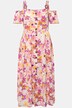 Abito in tradizionale stile Tracht in misto lino con scollo a cuore, fiori e mezze maniche