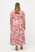 Abito in tradizionale stile Tracht in misto lino con scollo a cuore, fiori e mezze maniche