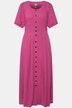 Robe champêtre en lin mélangé. Décolleté rond et manches courtes.