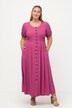 Robe champêtre en lin mélangé. Décolleté rond et manches courtes.