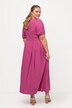 Robe champêtre en lin mélangé. Décolleté rond et manches courtes.