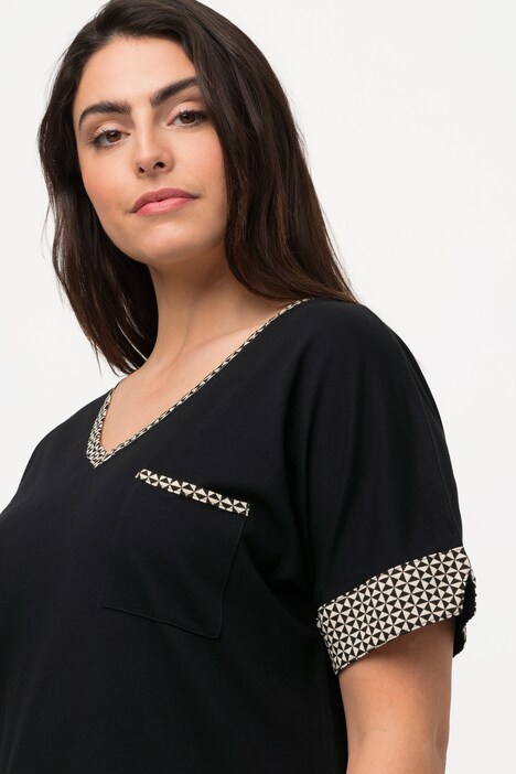 T-shirts de nuit, lot de 2, oversized, col V, manches courtes