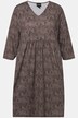 Longshirt, A-lijn, allover print, empirenaad, V-halslijn, 3/4-mouwen