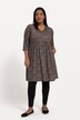 Longshirt, A-lijn, allover print, empirenaad, V-halslijn, 3/4-mouwen