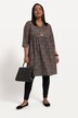 Longshirt, A-lijn, allover print, empirenaad, V-halslijn, 3/4-mouwen