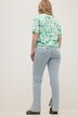 Jeans a vita alta dal taglio dritto a cinque tasche con spacchetto sull'orlo interno