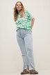 Jeans a vita alta dal taglio dritto a cinque tasche con spacchetto sull'orlo interno