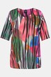 Maglia di tessuto fluente con design colorato, scollo a cuore e maniche a 3/4