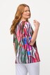 Maglia di tessuto fluente con design colorato, scollo a cuore e maniche a 3/4