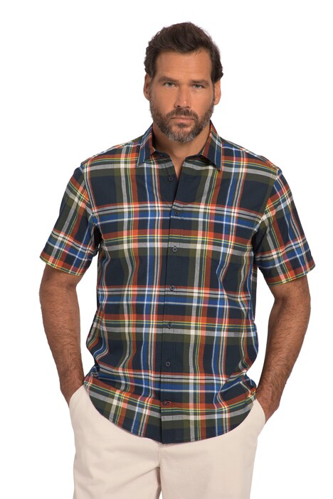 Check shirt, short sleeve, Kent collar, modern fit