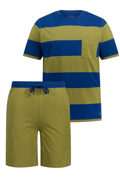 Pyjamas, loungewear, short two-piece, striped top, shorts