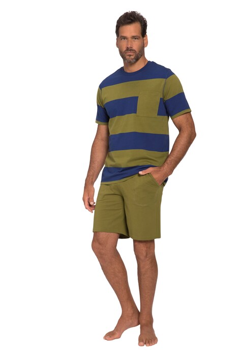 Pyjamas, loungewear, short two-piece, striped top, shorts