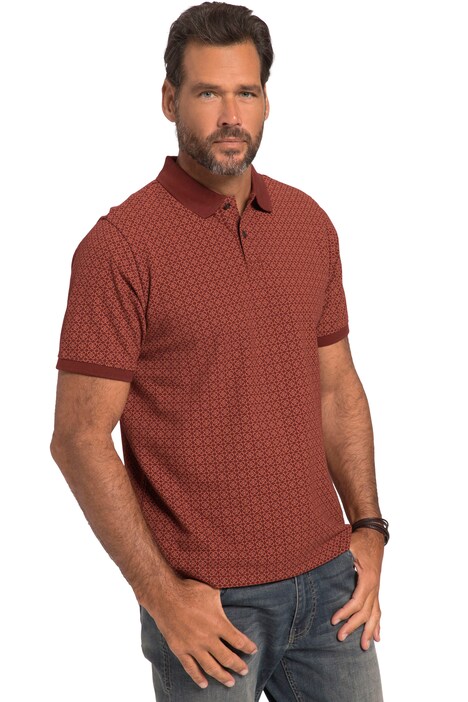 Polo shirt, short sleeve, floral print, polo collar