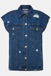 Chaleco vaquero, oversize, efecto Destroy, cuello camisero