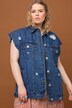 Chaleco vaquero, oversize, efecto Destroy, cuello camisero