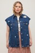 Chaleco vaquero, oversize, efecto Destroy, cuello camisero
