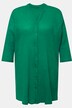 Longbluse, crepe, ståkrave, V-udskæring, 3/4-ærmer