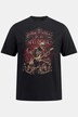 Camiseta, media manga, estampado esqueleto, cuello redondo